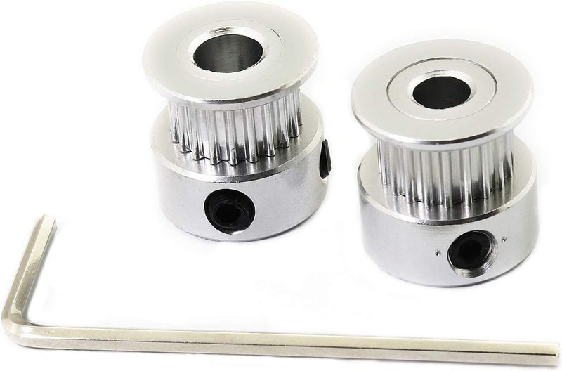 RuiLing 2pcs GT2 Aluminum Alloy Synchronous Wheel 3D Printer Accessories 20 Teeth Bore 5mm Timing Pulley for Width 6mm Open Timing Belt - Image 1