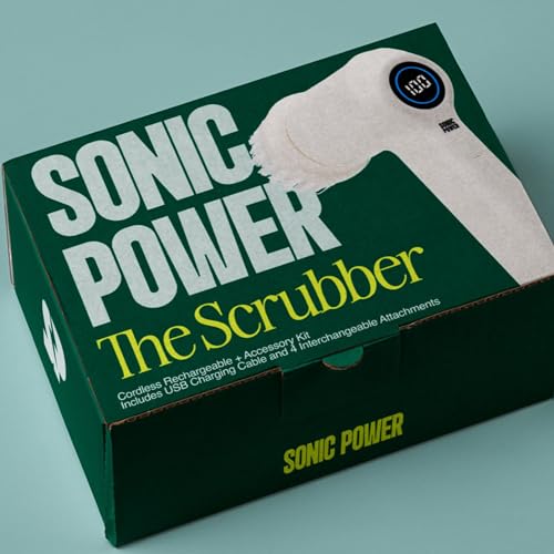 SonicPower Electric Spin Scrubber, Handheld & Ergonomic, IPx7 Waterproofing, 4 Multi-Purpose Attachments Included, Long Lasting Rechargeable Battery - Image 3