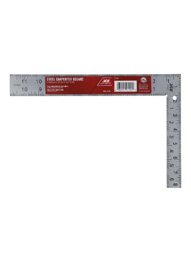 ACE Steel Carpenter Square Silver 12 x 8inch 27094  - Image 1