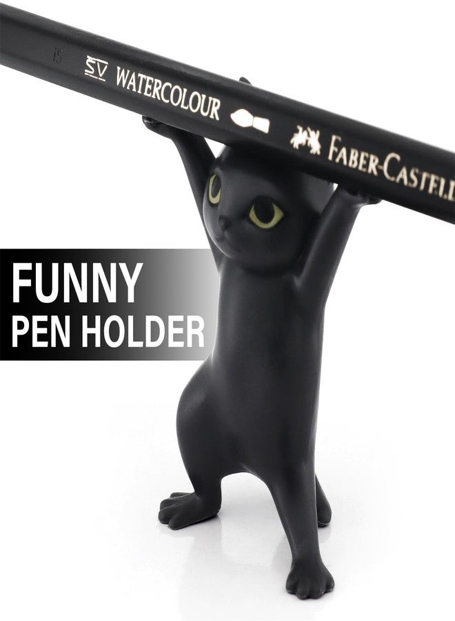 ATHAND Cute Stuff Home Decor Fun Kitty Decoration for Desk Shelf Magnetic Dance Cat Airpod Holder Headphone Earbuds Holder for Apple AirPods 1& 2 3 Pro, Unique Birthday Bday Gifts Ideas (Black) - Image 5