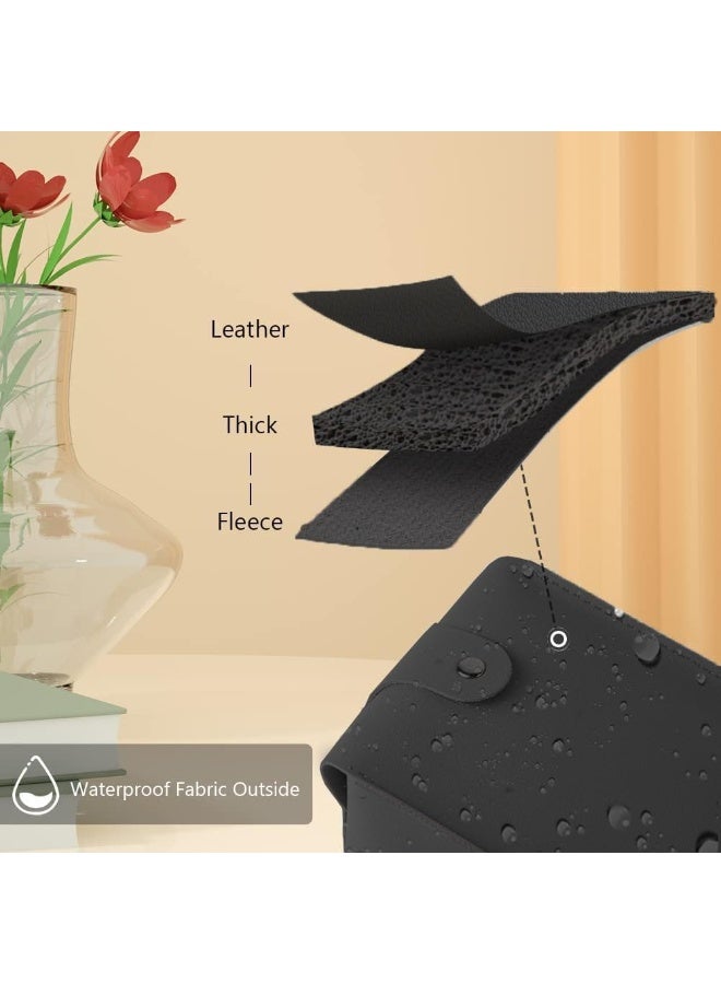 Beauenty Modern Black Rectangular PU Leather Tissue Box Cover Holder for Home, Office and Travel - Image 3