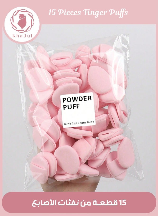 إسكدنيا 15/30 قطعة إسفنجة مكياج على شكل إصبع، إسفنجة مكياج للكريم والبودرة وكريم الأساس السائل، خالية من اللاتكس ومناسبة لجميع أنواع البشرة (وردي) - Image 1