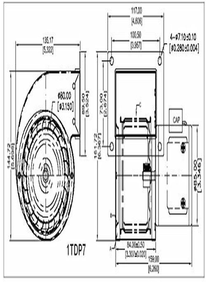 DAYTON 1TDP7 PSC Blower, Black, Draft Fan, 115 Volt, 146 CFM, Outdoor Wood Furnace Fan - Image 5