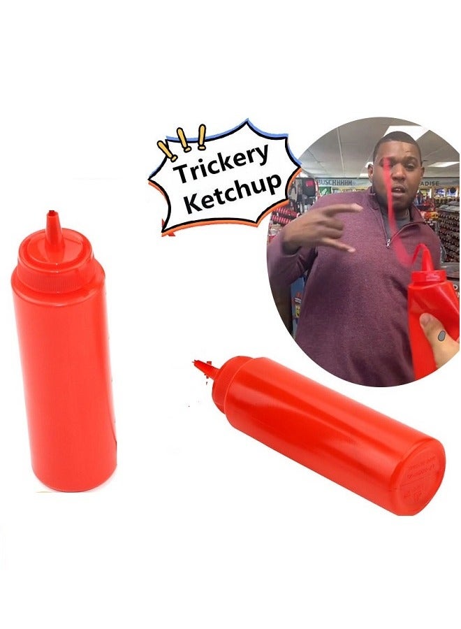 Ketchup And Mustard Squeeze Bottle Combo Pack - 2-pack Red & Yellow Plastic Kitchen Table Condiment Squirt Dispensers - Image 2