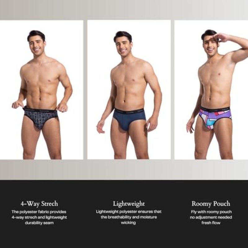 Men's Briefs Underwear, Sport Quick Dry Athletic Underwear Briefs, Moisture Wicking Pack, Anti Chafing - Image 5