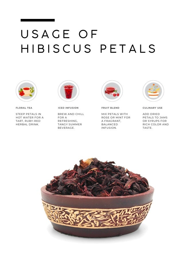 AWAFI MILL Hibiscus Flower Tea (Hibiscus sabdariffa) – Dried Roselle Petals | Tart–Berry Herbal for Hot Cups, Iced and Dessert Glazes - 100 g | 3.5 Oz - Image 3