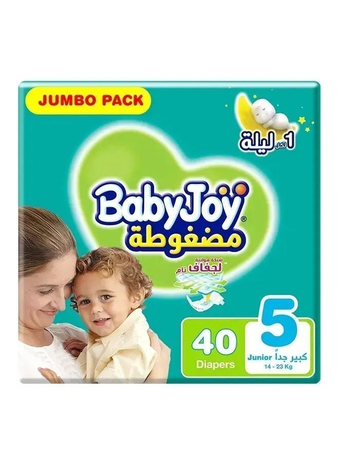 Baby Joy Compressed Diamond Diapers, Junior, 14-23kg, 40 Pcs, 40'S* 
