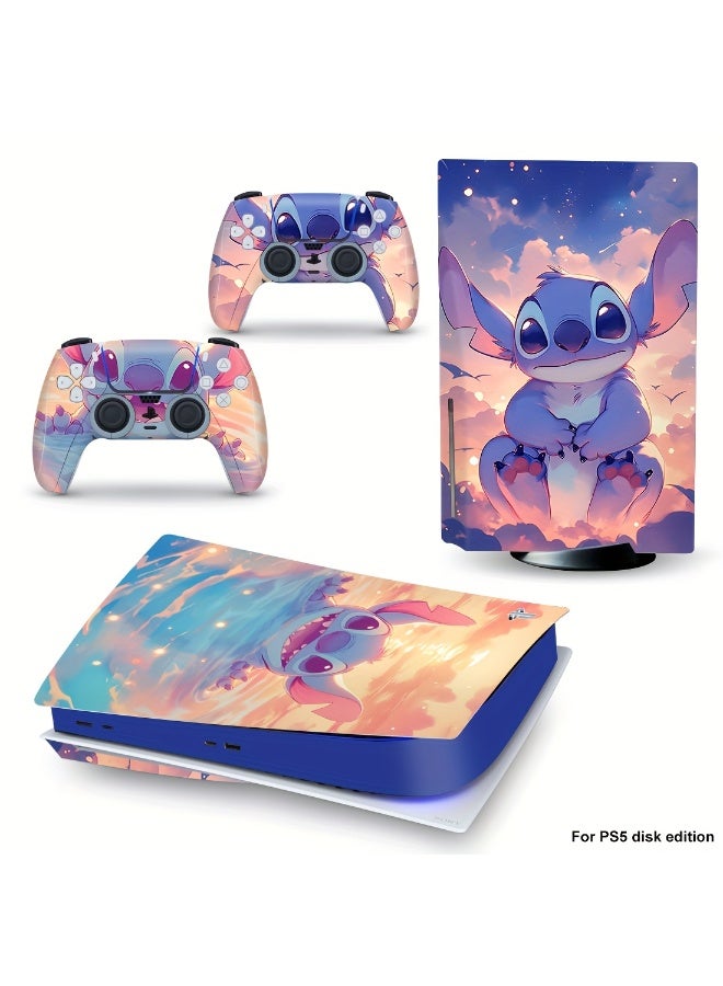 STITCH themed for Playstation 5 console sticker set - Premium vinyl stickers - Waterproof, dustproof and scratch-resistant protection with eye-catching illustration design Stickers/Only Stickers - Image 1
