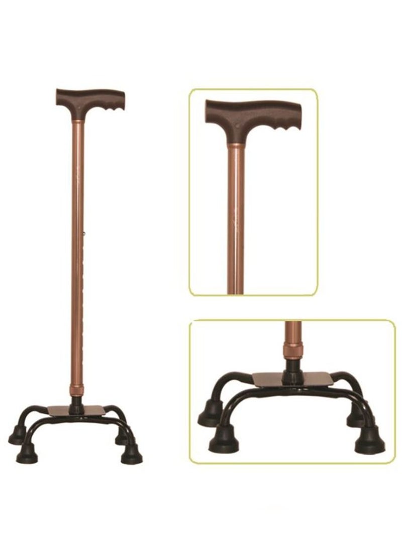 Generic Aluminum Walking Stick With Quad Base, T Shape Handle - JL934  - Image 1