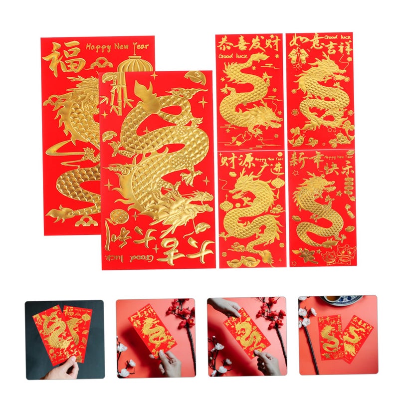 Chinese Red Envelopes 30pcs Dragon Year Design Luck Money Packets for Weddings Celebrations - Image 3