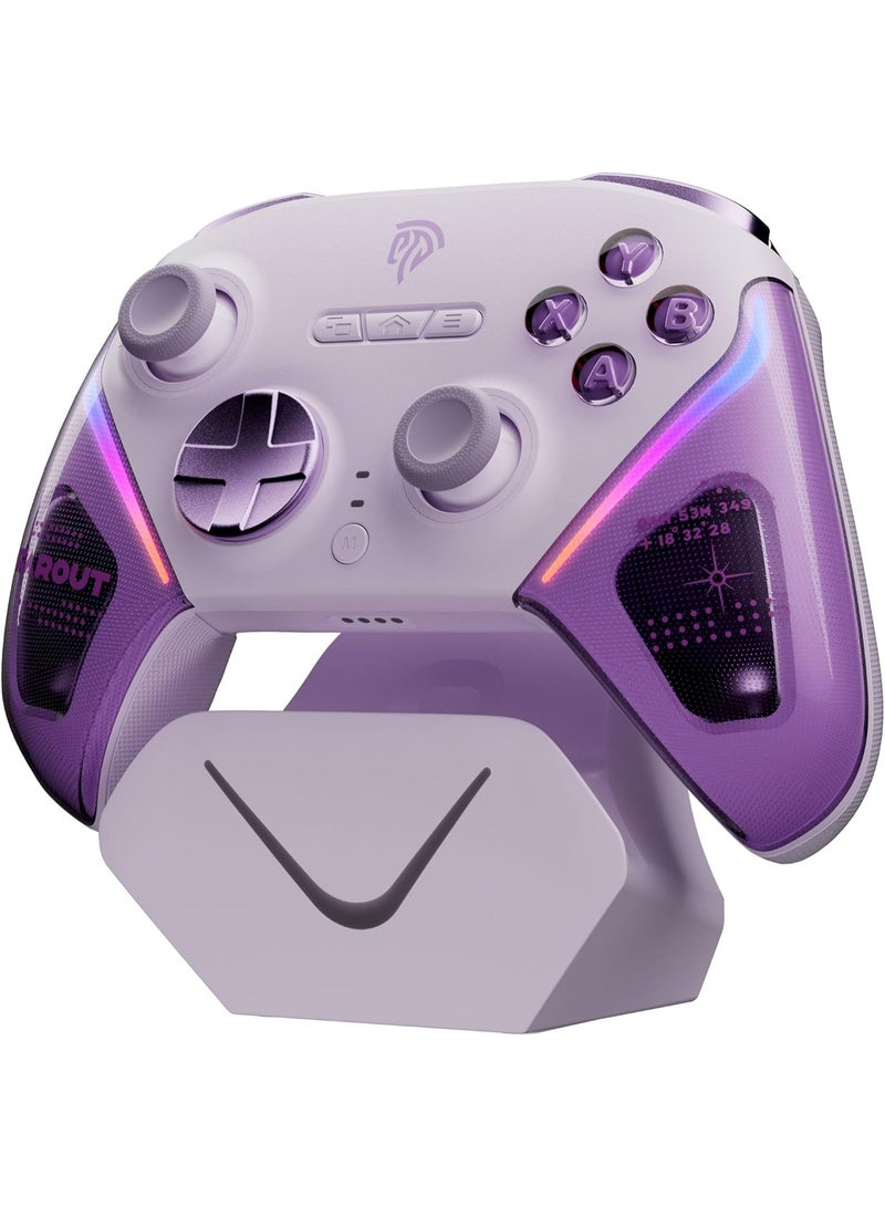 إيزي إس إم إكس وحدة تحكم EasySMX D10 للكمبيوتر الشخصي - وحدة تحكم احترافية لاسلكية بتقنية البلوتوث مع عصا تحكم TMR، ومشغلات ثنائية الوضع وأزرار ميكانيكية كاملة، ومعدل استطلاع 1000 هرتز، وإضاءة RGB لأجهزة الكمبيوتر/التبديل/أندرويد/iOS - Image 1