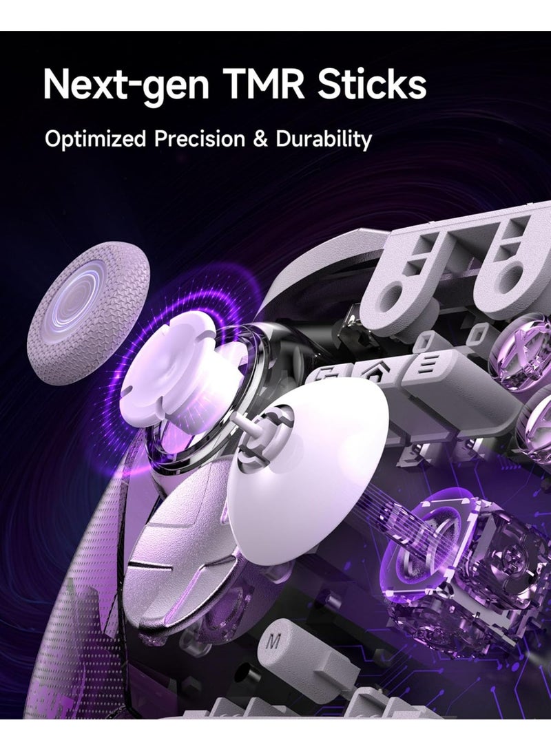 إيزي إس إم إكس وحدة تحكم EasySMX D10 للكمبيوتر الشخصي - وحدة تحكم احترافية لاسلكية بتقنية البلوتوث مع عصا تحكم TMR، ومشغلات ثنائية الوضع وأزرار ميكانيكية كاملة، ومعدل استطلاع 1000 هرتز، وإضاءة RGB لأجهزة الكمبيوتر/التبديل/أندرويد/iOS - Image 5