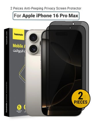 2 Pieces Apple iPhone 16 Pro Max Privacy Screen Protector – Premium Edge to Edge Anti Spy Privacy Tempered Glass, Oleophobic Coating, Delicate Touch, Anti-Explosion, Smooth Arc Edge, Easy Installation - pzsku/ZC964E8D5DA4128373C22Z/45/_/1727623451/a3e9b6cb-0f77-4617-bf22-39ba6f810ad7