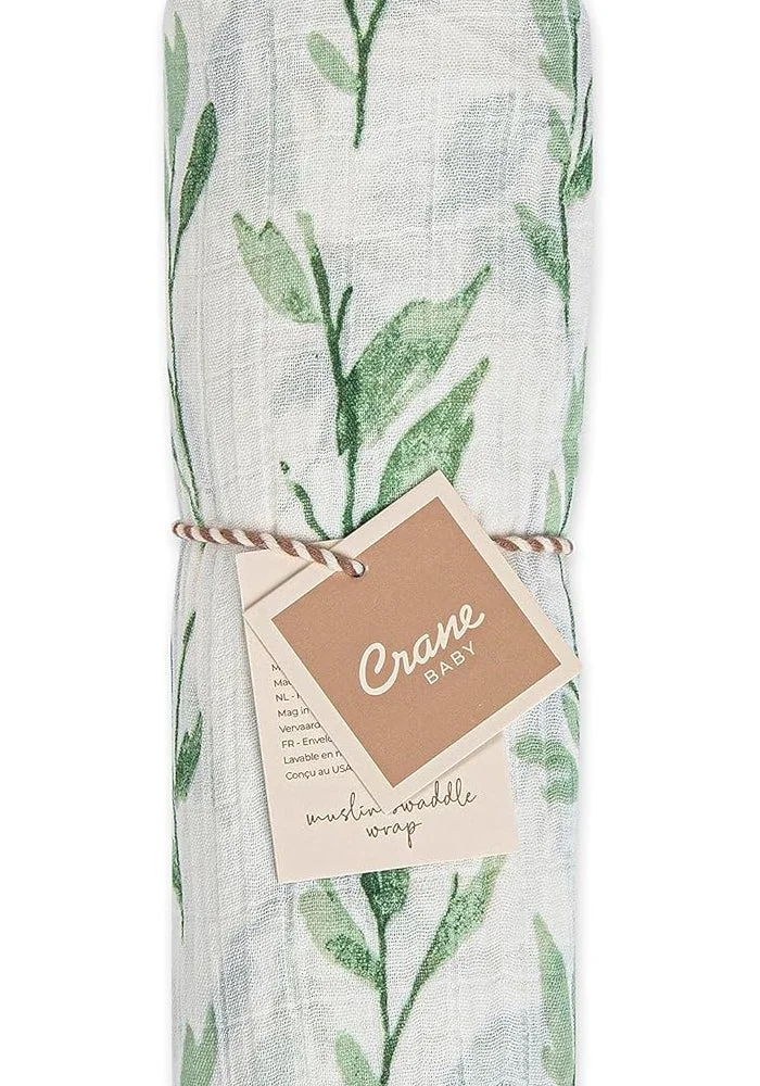 كرين بيبي Crane Baby Parker Single Swaddle Wrap - Leaf Design
