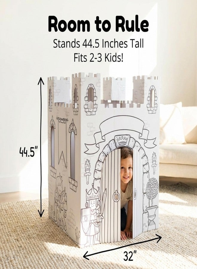 Anderson's Fantasy Storybook Castle Cardboard Kids Playhouse, Fairytale-Themed with Fold-Out Doors & Towers, Easy Assembly, Creative Coloring Fun for Birthdays, Classrooms, Holidays & Group Activities - Image 2