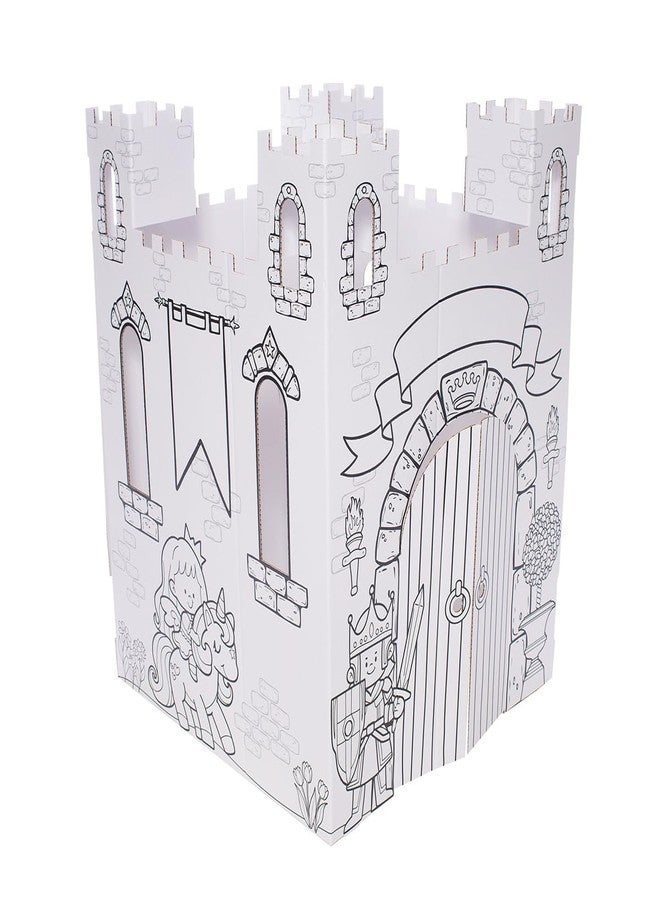 Anderson's Fantasy Storybook Castle Cardboard Kids Playhouse, Fairytale-Themed with Fold-Out Doors & Towers, Easy Assembly, Creative Coloring Fun for Birthdays, Classrooms, Holidays & Group Activities - Image 1