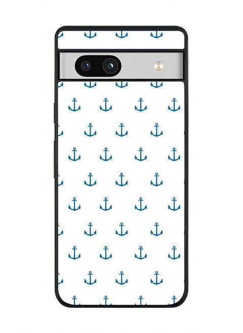 Rugged Black edge case for Google Pixel 7a 5G Slim fit Soft Case Flexible Rubber Edges Anti Drop TPU Gel Thin Cover -  Anchor Blue