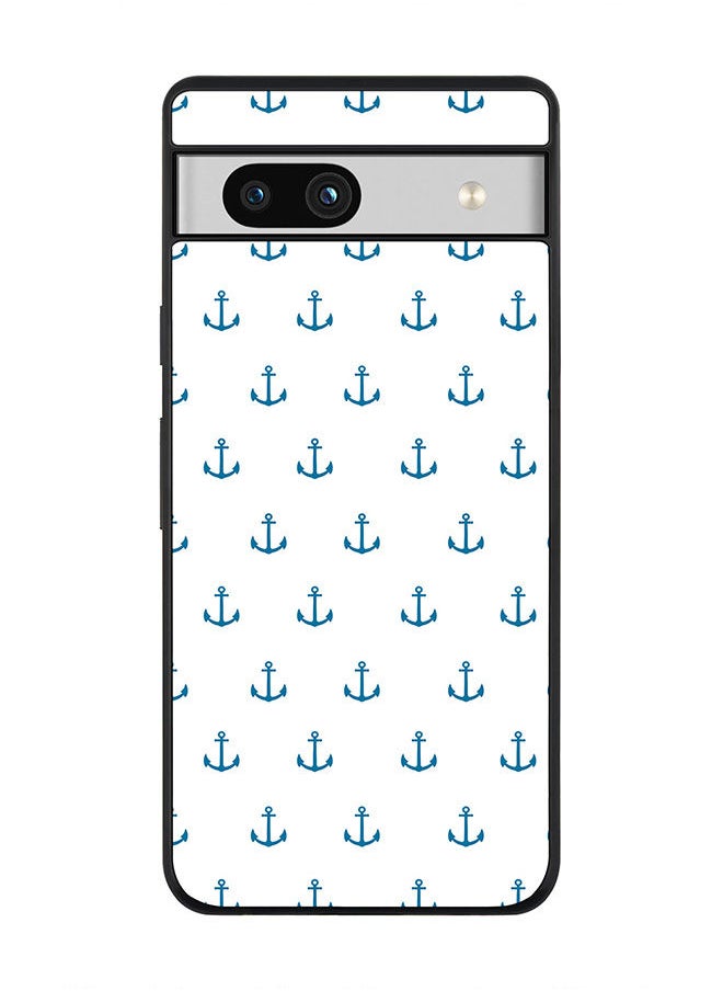 Stylizedd - Rugged Black edge case for Google Pixel 7a 5G Slim fit Soft Case Flexible Rubber Edges Anti Drop TPU Gel Thin Cover -  Anchor Blue - Image 1