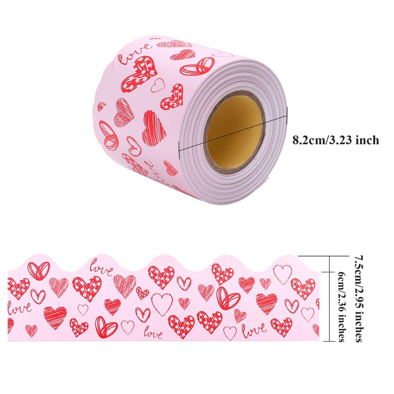 URATOT 65.6 Feet Valentine's Day Bulletin Board Border Scalloped Border Decoration Rolled Borders for Black Board, Classroom Decoration - Image 2