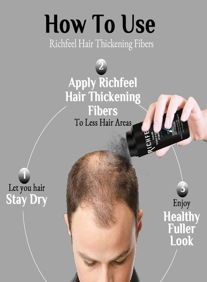 Richfeel Hair Thickening Fibers (Black 13gm) | Hair Fiber For Thin & Fine Hair | Hair Thick Fiber For Men & Women (Pack of 1) - Image 4