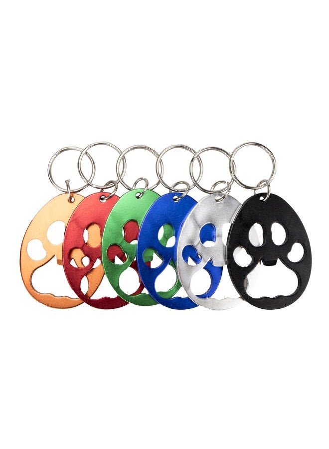 Swatom Dog Paw Keychain Bottle Opener Beer Opener Tool, Key Tag Chain Ring, 6 Piece - Image 1