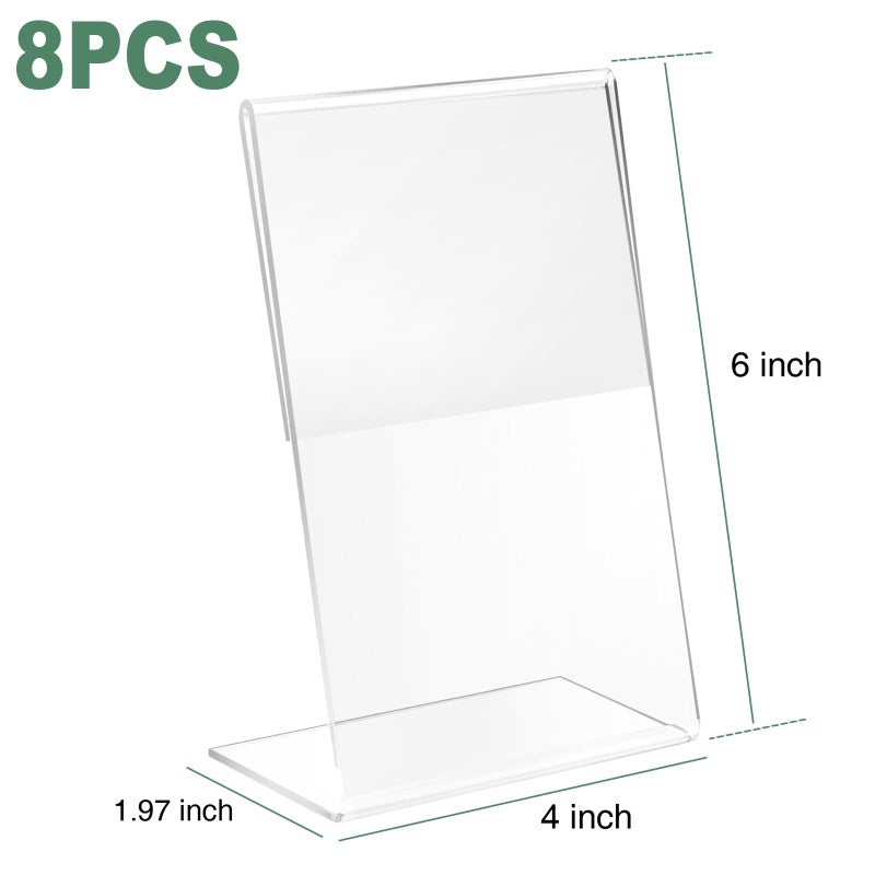 Lechay 8 Pcs 4x6 Inch Clear Acrylic Photo Frame Scratch-Resistant & Multi-Scene Styling Frame Display Pictures for Home,School,office Clear Memories - Image 2