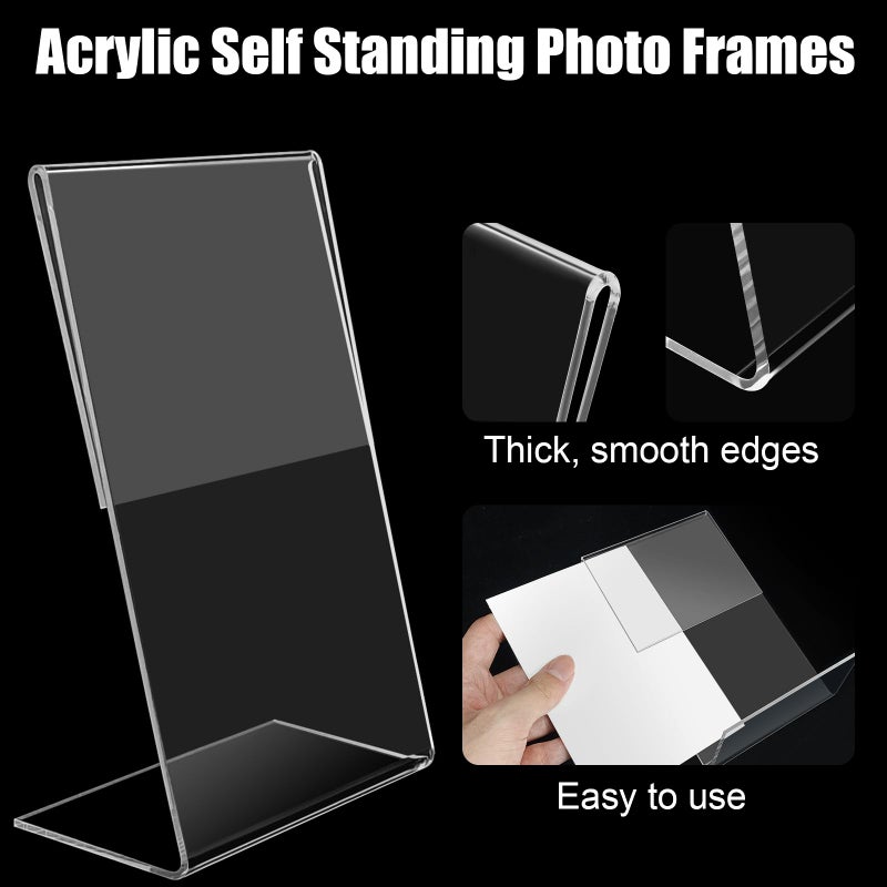Lechay 8 Pcs 4x6 Inch Clear Acrylic Photo Frame Scratch-Resistant & Multi-Scene Styling Frame Display Pictures for Home,School,office Clear Memories - Image 3