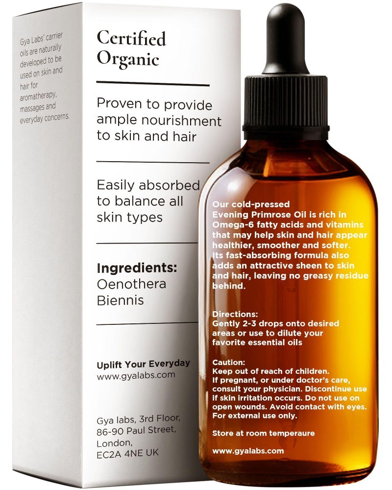 Gya Labs Evening Primrose Carrier Oil - 3.4 Fl Oz - for Hair, Skin, Face, Scalp & Body Massage - Image 2