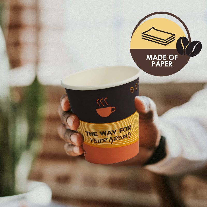 PAMI Disposable Coffee Cups, Single-Use Paper Cups, To-Go Hot Beverage Cups for Espresso Coffee Tea Hot Chocolate, Leak Resistant, Cafe & Home Use (50, 10oz) - Image 2