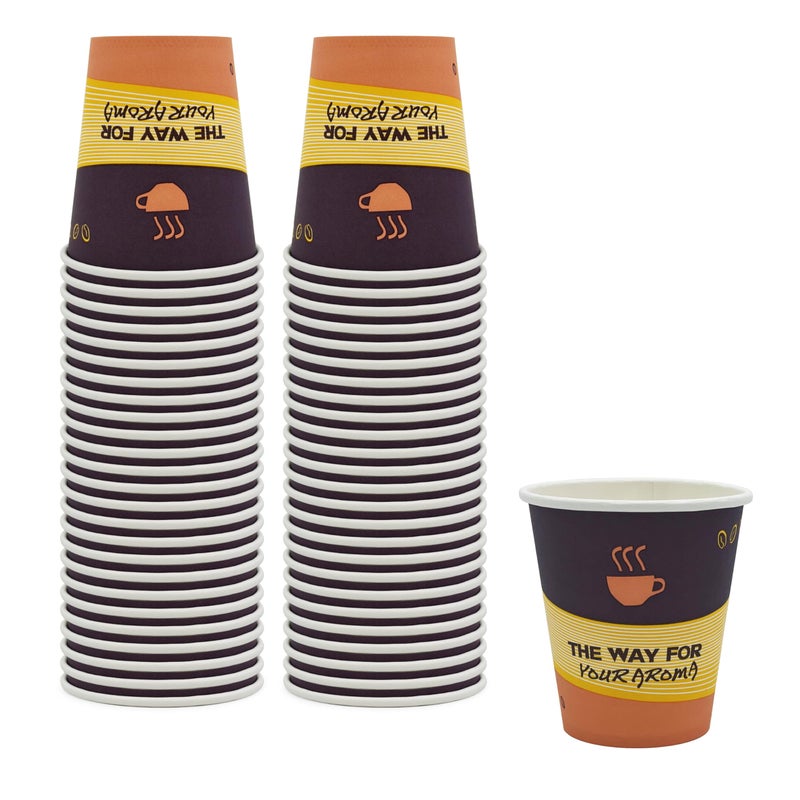 PAMI Disposable Coffee Cups, Single-Use Paper Cups, To-Go Hot Beverage Cups for Espresso Coffee Tea Hot Chocolate, Leak Resistant, Cafe & Home Use (50, 10oz) - Image 1
