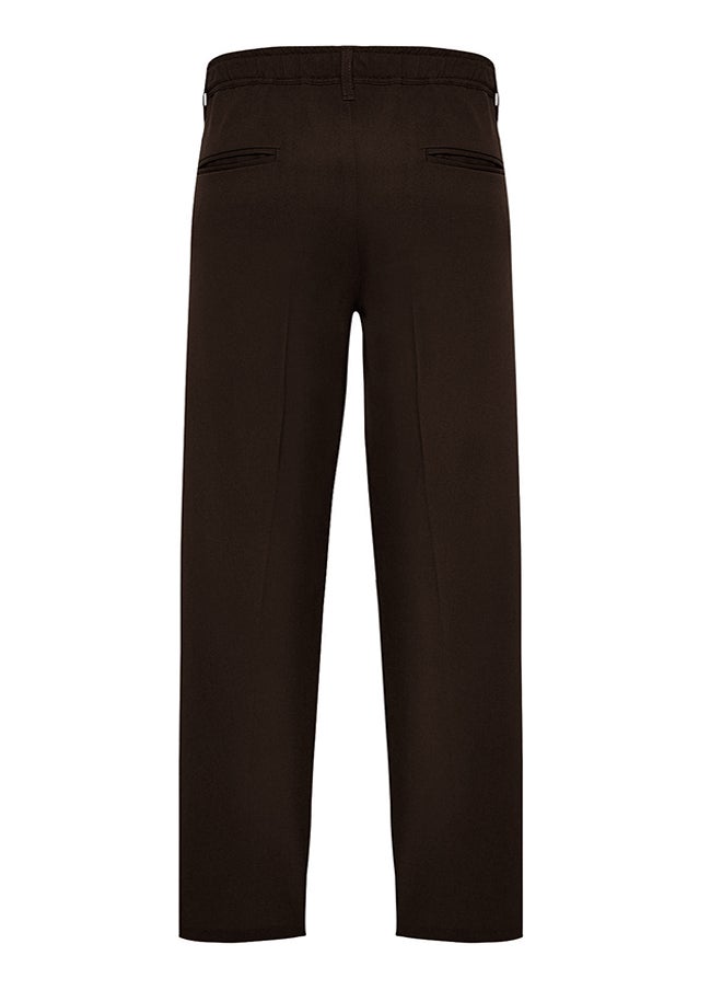 trendyol - Brown Pleated Classic Baggy Fit Fabric Trousers TMNSS24PL00024 - Image 1
