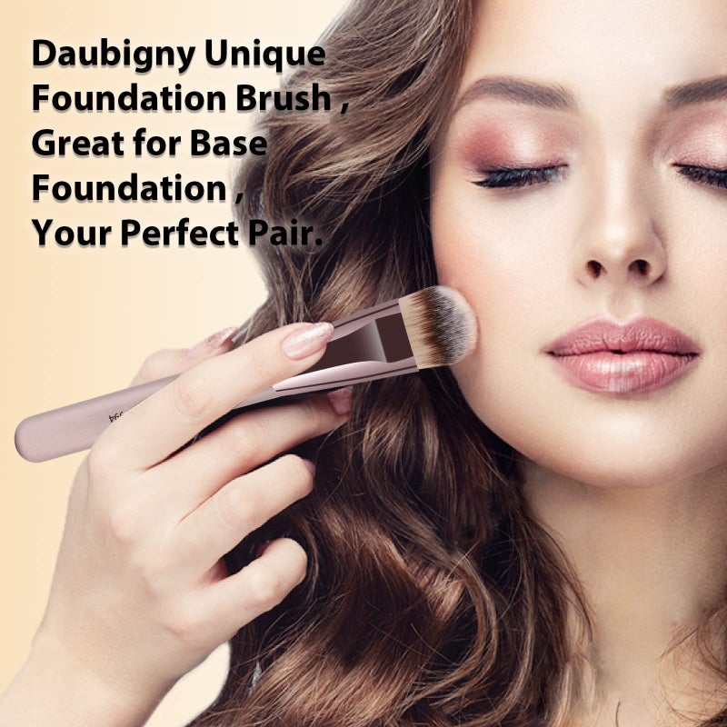Daubigny Makeup Brushes, Daubigny 16Pcs Complete Premium Synthetic Makeup Brush Set with Professional Foundation Brushes Powder Concealers Eye shadows Blush Makeup Brush for Perfect Makeup (Champagne Gold) - Image 2