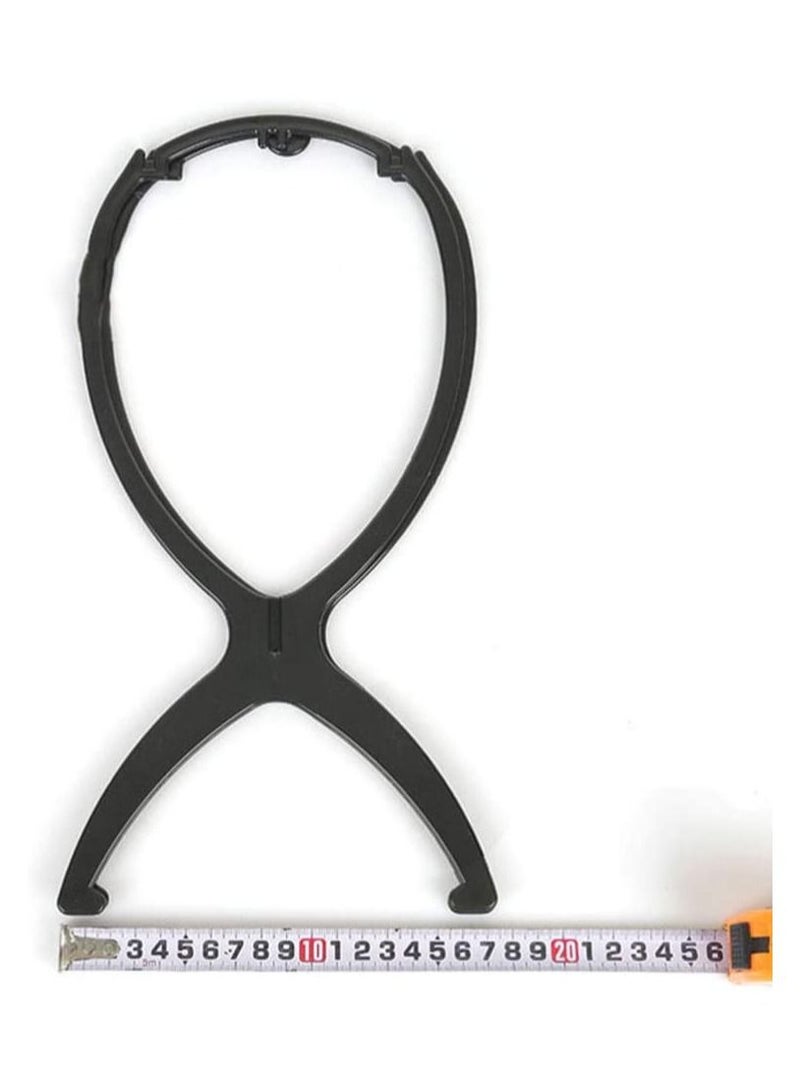 Estelle Wig Stand Holder-Estelle 6pcs Portable Durable Plastic Folding Wig Holder Hairpieces Display Tool Stable Wig Stand Dryer (Black) - Image 4