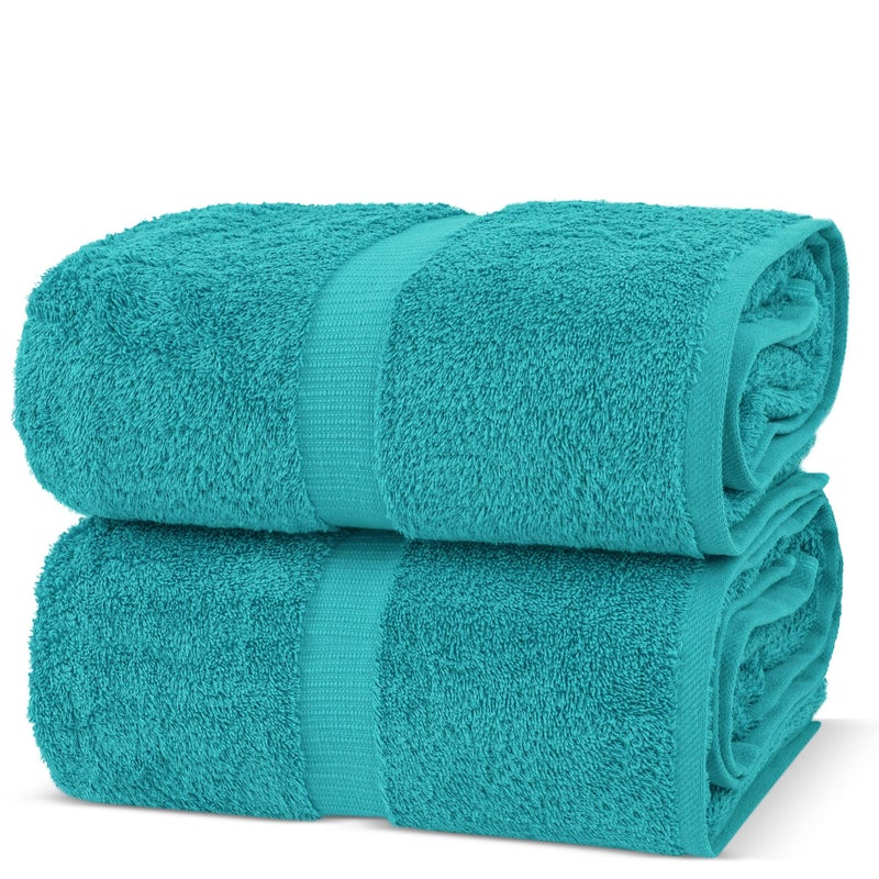Chakir Turkish Linens Chakir Turkish Linens, 100% Cotton Premium Quality Turkish Bath Sheets (35''x70'' Large Bath Sheet Towels - Aqua)  - Image 1