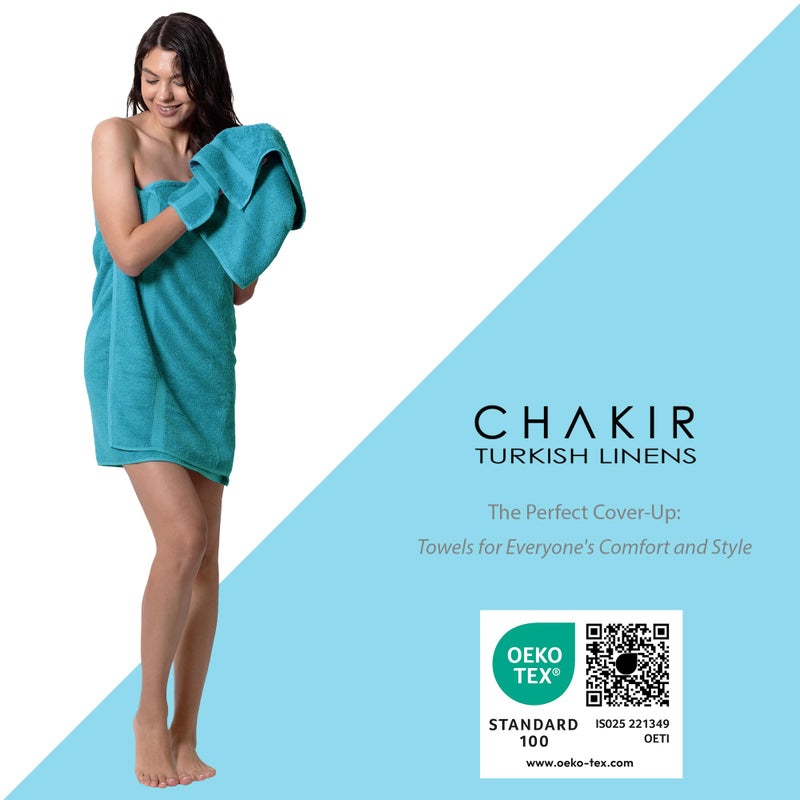 Chakir Turkish Linens Chakir Turkish Linens, 100% Cotton Premium Quality Turkish Bath Sheets (35''x70'' Large Bath Sheet Towels - Aqua)  - Image 4