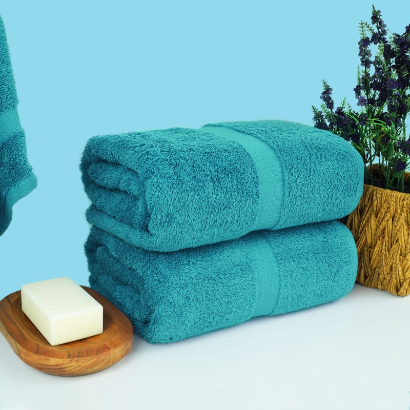 Chakir Turkish Linens Chakir Turkish Linens, 100% Cotton Premium Quality Turkish Bath Sheets (35''x70'' Large Bath Sheet Towels - Aqua)  - Image 2
