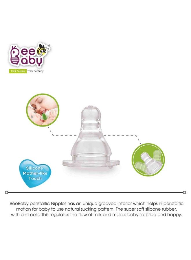 Beebaby Basic Slim Neck Baby Feeding Bottle With Premium Anti Colic Comfort Silicone Nipple For New Born;Infant;Toddler;Babies 100% Bpa Free 4 Months + (125 Ml ; 4 Oz.) (Green) (Pack Of 2) - Image 3
