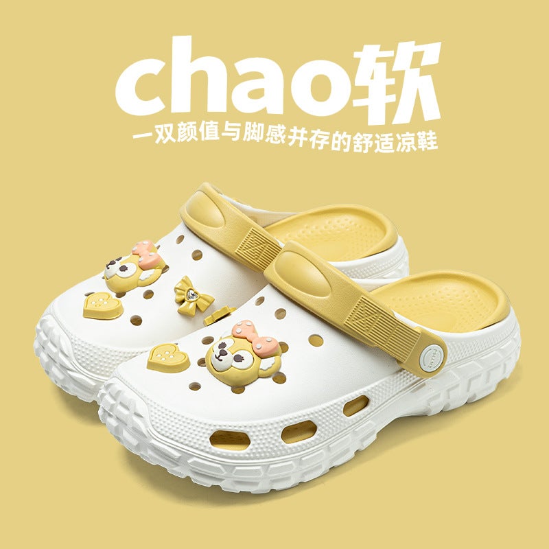 Croc Shoes For Women, New Style For Couples, Outdoor Slippers, Non-Slip Thick-Soled Cartoon Cute Beach Sandals, Summer Comfort - Image 1