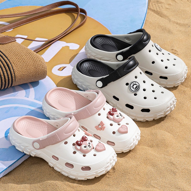 Croc Shoes For Women, New Style For Couples, Outdoor Slippers, Non-Slip Thick-Soled Cartoon Cute Beach Sandals, Summer Comfort - Image 3