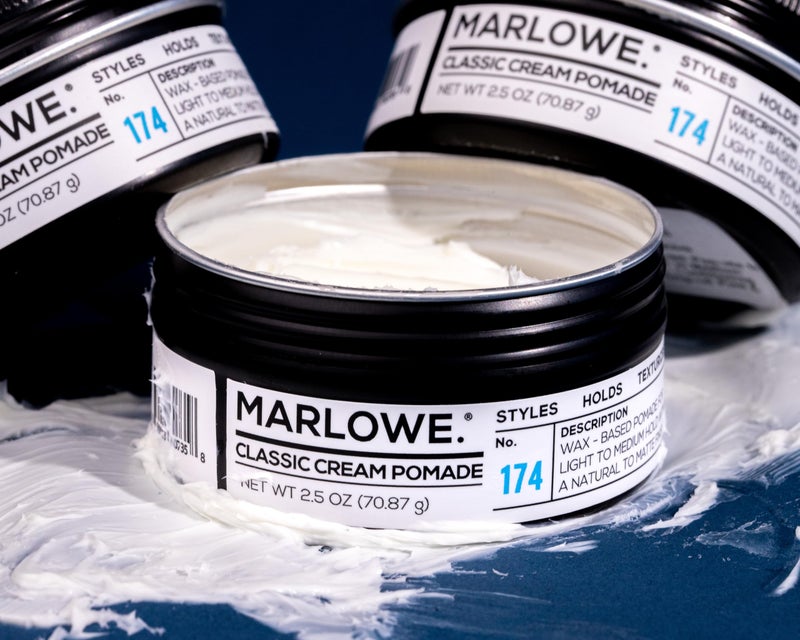 MARLOWE. No. 174 Classic Cream Pomade for Men 2.5 oz, Wax-Based Light to Medium Hold, Natural to Matte Finish, Conditioning Coconut Oil & Shea Butter, Original Pine & Agarwood Scent - Image 5