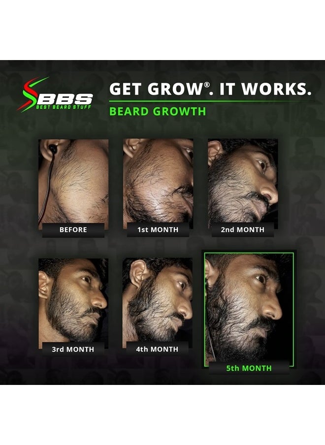BBS BEST BEARD STUFF GROW Maximum XXL Hair & Beard Growth Oil For Men - Beard Serum That Fills Patches & Fix Thinning Guaranteed - Facial Hair & Scalp Treatment - Thickening Conditioner & Enhancer - USA Made  - Image 2