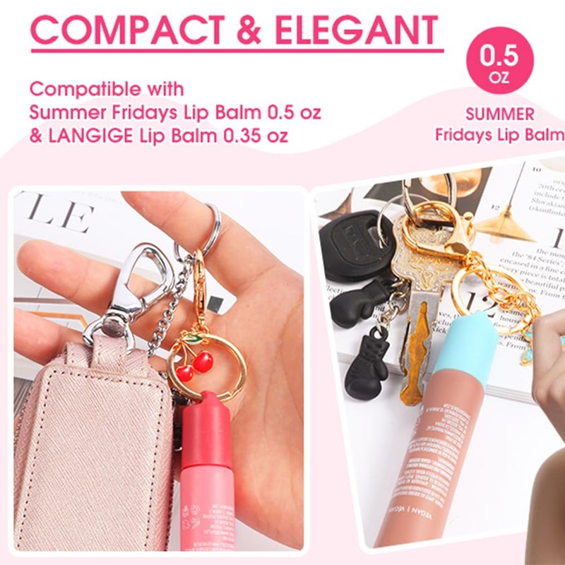 Limpskys keychain cap for Summer Fridays 0.5 Oz Lip Balm,lip gloss cap keychainï¼ˆNo Lip Balmï¼‰ - Image 2