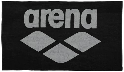 ARENA Soft Cotton Pool Swim Towel Packable Large 100 Terry Cotton Beach Sports Gym Outdoors 59 x 35 Inches BlackGray - Image 1
