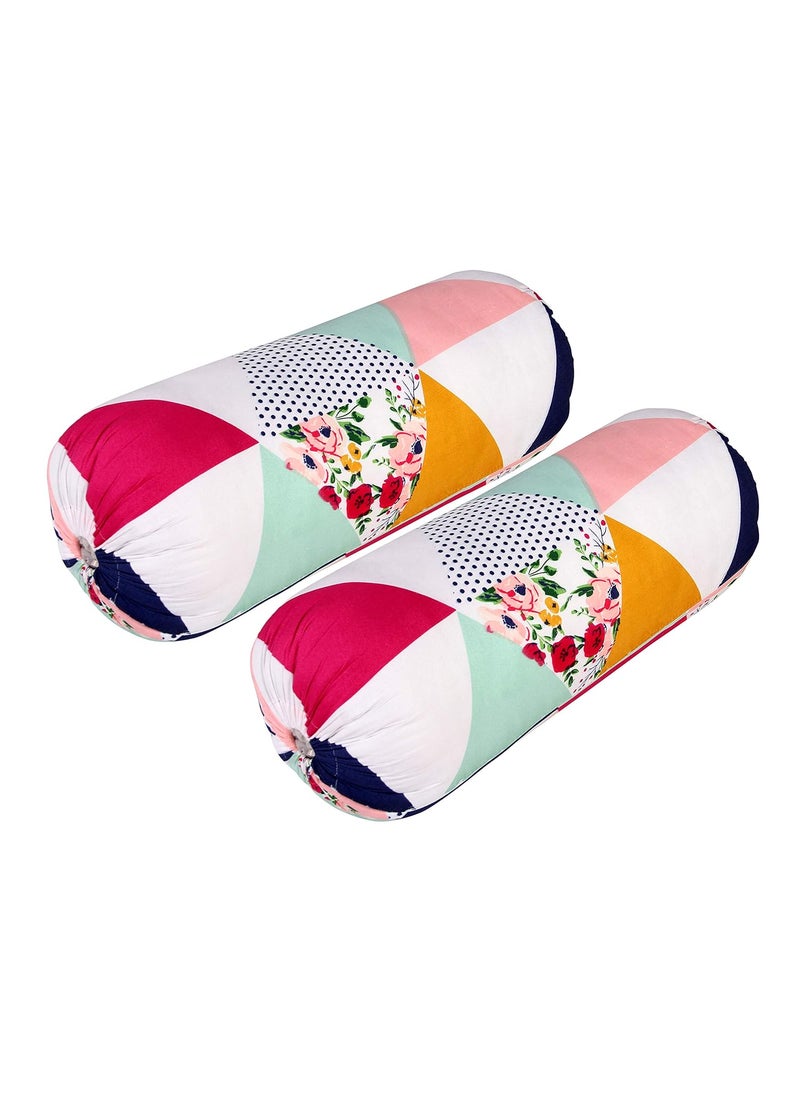 DORTHY DORTHY 200 GSM Diwan Set Covers Glace Cotton 8 Piece Printed Design Diwan Set 1 Single Bedsheet 2 Bolster Covers 5 Cushion Covers Pink  - Image 3