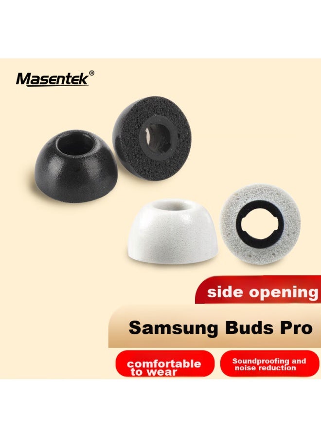 Masentek Ear Tips For Samsung Galaxy Buds Pro Bluetooth Earphones, 2 Memory Foam Soft Foam Accessories, In-Ear Replacement, Black, Medium Size - Image 1