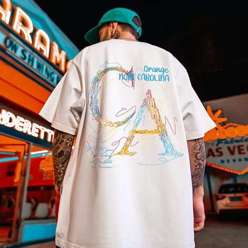 Motorcycle Fashion Brand Loose T-Shirt Fat Men'S Short Sleeve Plus Size Plus Size Half Sleeve 2023 National Fashion Plus Size Men'S Summer - Image 5
