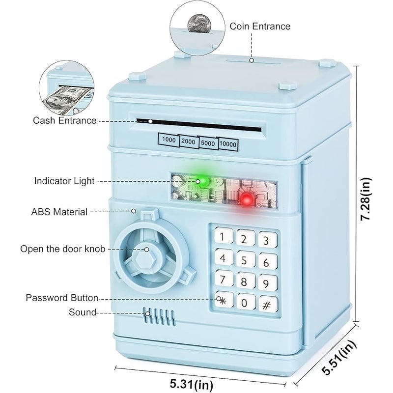 Refasy gy Bank for Kids, Electronic Money Bank with Password - ATM Bank Style, Assorted Color - Image 3