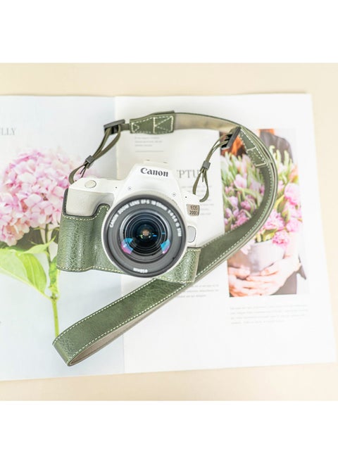 Canon M200 Protective Case M50 SeconD Generation Camera Bag 200D Leather Case CanonM50 Base Bag Protective Shell Accessories-Color:200d Second Generation Green Protective Case + Green Pu Shoulder Strap