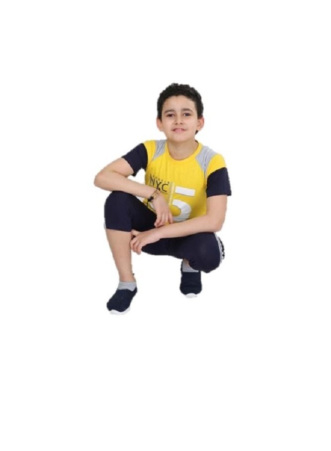 lecoo Boys summer cotton pajamas - suitable for going out, clubbing and home - sizes from 4 to 12years - consisting of a T-shirt and short pants  - Image 5