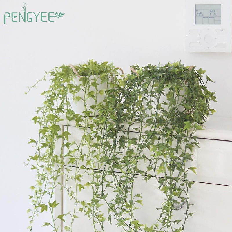 PENGYEE 3 Packs Fake Hanging Plants with Pots  37  Fake Vines for Wall Decor  Mandala Vine  Artificial Plants Indoor/Outdoor for Home Bathroom Bedroom Kitchen Office Room Decor - Image 4
